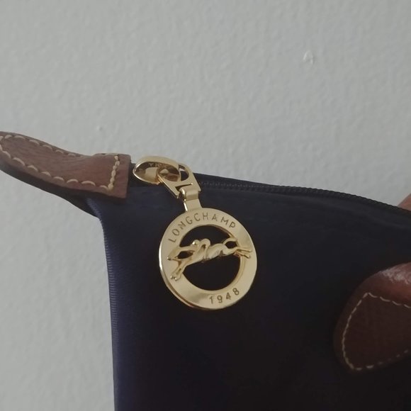 Authentic Longchamp Le Pliage small handbag Navy - Picture 11 of 11